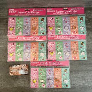 Lot of 5 Pokemon Valentines Pins: Pikachu, Rowlet, Mewtwo, Charmander, Mew NWT